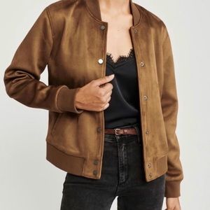 Abercrombie & Fitch Faux Suede Bomber Jacket